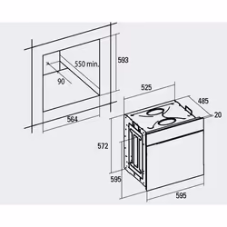 CATA CDP 780 AS 59 L 2450 W A Noir, Acier inoxydable