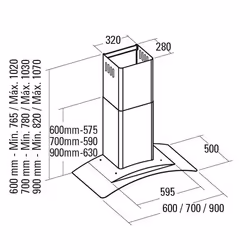 CATA GAMMA 600 Intégré au plafond Acier inoxydable 700 m³/h C
