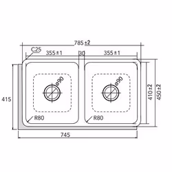 CATA CB 2 Rangement au-dessus de l’évier Rectangulaire Acier inoxydable