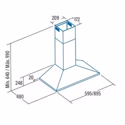 CATA V 9000 X Monté au mur Acier inoxydable 510 m³/h B