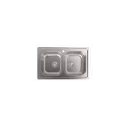 CATA C-2 AG, Evier encastré, Rectangulaire, Acier inoxydable, Acier inoxydable, 2 bols, Rectangulaire