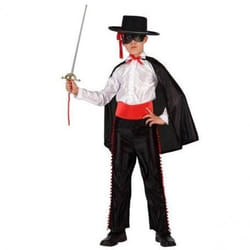 Déguisement Zorro Garçon 10/12 ans - Licence Zorro - Polyester - Noir