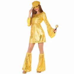 Déguisement disco doré femme - MARQUE - taille M/L - Extérieur - Adulte - 100% polyester