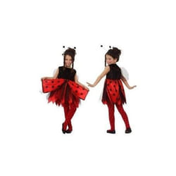 Déguisement coccinelle - Fille - Robe à pois rouge et noire - Ailes et antennes - 100% Polyester