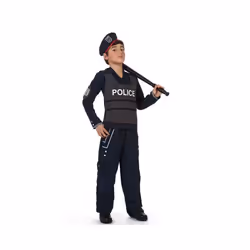 Déguisement de policier noir chic pour garçon - ATOSA - Taille unique - A partir de 7 ans