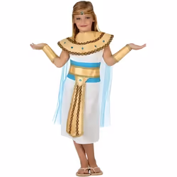 Déguisement Cléopâtre Fille 10/12 ans - ATOSA - Cléopâtre - Blanc bleu et jaune - Enfant - Fille