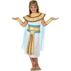 Déguisement Cléopâtre Fille 10/12 ans - ATOSA - Cléopâtre - Blanc bleu et jaune - Enfant - Fille