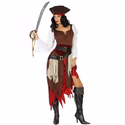 Déguisement Pirate des Caraibes Femme - ATOSA - Costume de Boucanier Corsaire - Marron