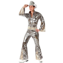 Déguisement disco argenté brillant homme