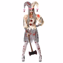 Déguisement arlequin ensanglanté femme