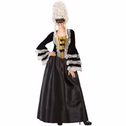 Déguisement Femme Marquise - ATOSA - Noir - 18ème siècle - Élégance - Dentelle