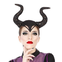 Serre-tête Cornes Reine Méchante - ATOSA - Accessoire de Déguisement Femme - Noir - Adulte