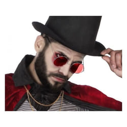 Lunettes rondes ATOSA - Rouge - Accessoire déguisement Hippie Disco Halloween Vampire