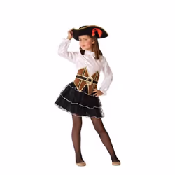 Déguisement pirate fille - ATOSA - Corset jupe et chemise - Noir multicolore - Intérieur