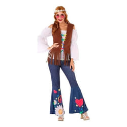 Déguisement hippie pour femme - ATOSA - Modèle avec gilet - Multicolore - Polyester - Intérieur