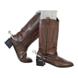 Eperons de Cowboy - ATOSA - Accessoire de déguisement Homme - Paire déperons en plastique argenté et marron
