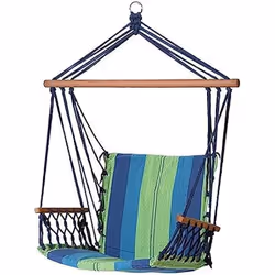 Hamac Chaise - ATOSA - Bleu - Confortable - Montage facile - Utilisation extérieure