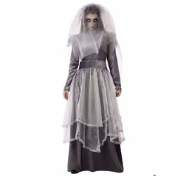 Déguisement mariée funèbre grise femme