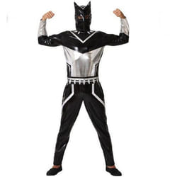 Déguisement Super-Héros - ATOSA - Panthère Noire - Combinaison Lycra - Cagoule - Ceinture avec griffes
