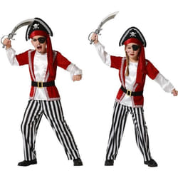 Déguisement de pirate - ATOSA - Rouge - Chapeau inclus - Pour enfant 5-6 ans - Mixte