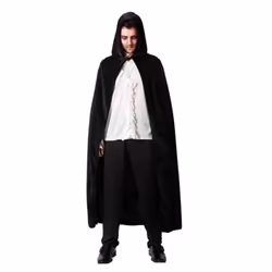 Cape à capuche en velours noir - Adulte - ATOSA - 140 cm