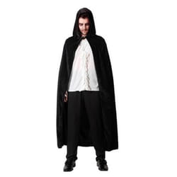 Cape à capuche en velours noir - Adulte - ATOSA - 140 cm