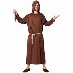 Déguisement Moine - Atosa - Costume Homme Adulte - Marron - Moyen Age - Frère Tuck