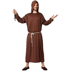 Déguisement Moine - Atosa - Costume Homme Adulte - Marron - Moyen Age - Frère Tuck