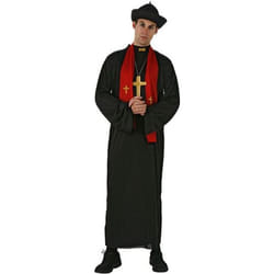 Déguisement Curé - ATOSA - Taille unique - Polyester - Noir et rouge - Homme