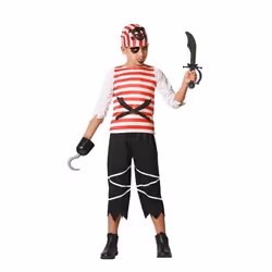 Déguisement pirate casse-cou rayé - ATOSA - Garçon 7-9 ans - Multicolor - Coiffe chemise pantalon
