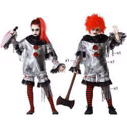 Déguisement Enfant Clown Gris Méchant