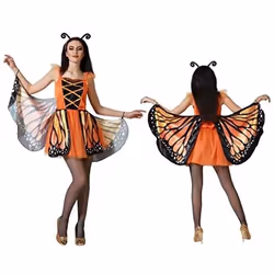Déguisement Femme - ATOSA - Papillon Monarque - Multicolore - Polyester - 1 Costume