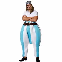 Déguisement Homme Gros Gaulois Bleu