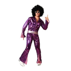Déguisement Homme Disco - ATOSA - Violet - Années 1980 - Tissu lamé brillant - Ceinture inclus