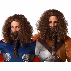 Perruque et Barbe Viking - Non spécifié - Châtain - Accessoire de déguisement - Homme - Adulte