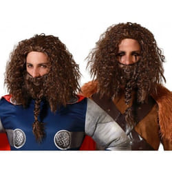 Perruque et Barbe Viking - Non spécifié - Châtain - Accessoire de déguisement - Homme - Adulte