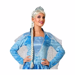Couronne Bleu de Princesse avec Longue Tresse Blonde