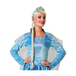 Couronne Bleu de Princesse avec Longue Tresse Blonde