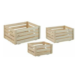 Astigarraga - Caisse de rangement en pin brut (Lot de 3)