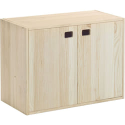 Armoire en pin brut 2 portes 3 tablettes Dinamic