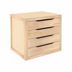 Description générale Cette commode en pin massif non verni est un meuble pratique et esthétique, parfait pour organiser vos a ...