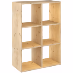 Tagère cubes en bois brut Dinamic 6 cases