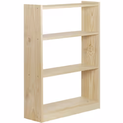 En pin massif planches entières. Épaisseur du bois : 22 mm Tablettes réglables en hauteur. Charge maxi. 100 kg par tablette