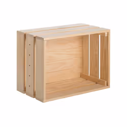 Pin massif Home Box non vernis. Dim.51.2x38.4x28cm. Empilable. Système d'assemblage simple et intuitif. Permet de nombreuses ...