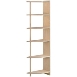 Etagère d'angle en pin brut Gala 6 tablettes