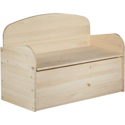 Astigarraga - Banc coffre de rangement en pin brut 78 litres