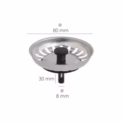 Bouchon Valve Panier Pour Évier, Inox T-93bp-115 1 1/2