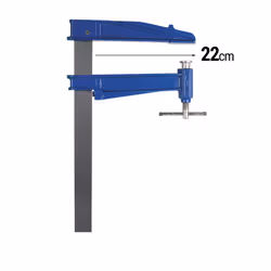 Serre-joint grande saillie modèle S - tige 40 x 10 mm saillie 22 cm Capacité de serrage : 50 cm