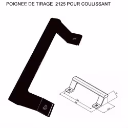 Poignée de tirage ALMA pour coulissant - Ral 9005 Noir - 2125-9005