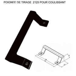 Poignée de tirage ALMA pour coulissant - Ral 9005 Noir - 2125-9005